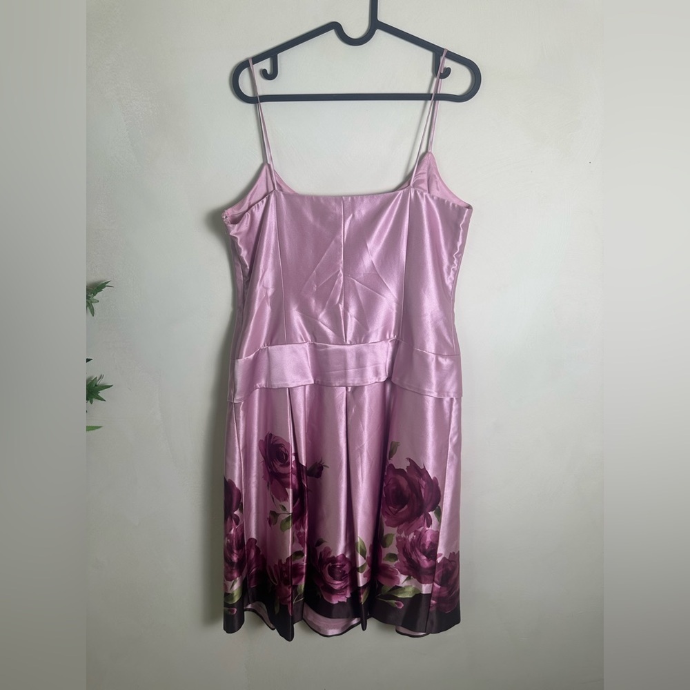 Nine West Pink Tie‎ Front Spaghetti Strap Sundress Size 12 100% Silk - Picture 2 of 4